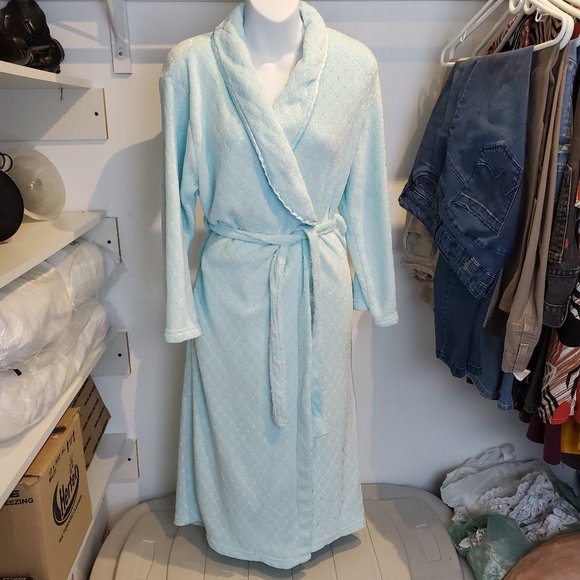 Coral Bay Womens Midi Bathrobe Blue Size M - Picture 1 of 2